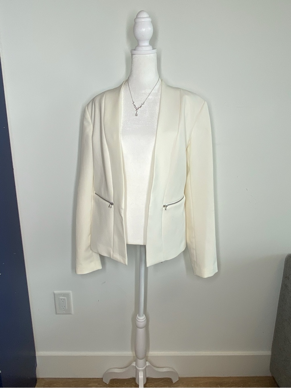 Halogen Women's Cream Open-Front Blazer Jacket CB283
